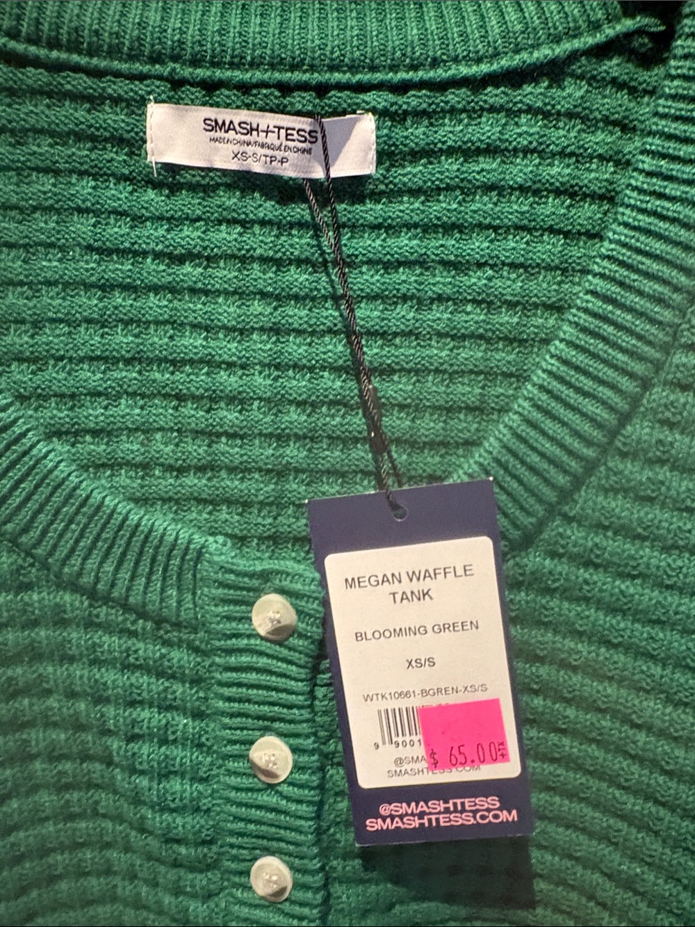 Gentle Fawn White and Navy Striped Tank Top - Picture 3 of 4